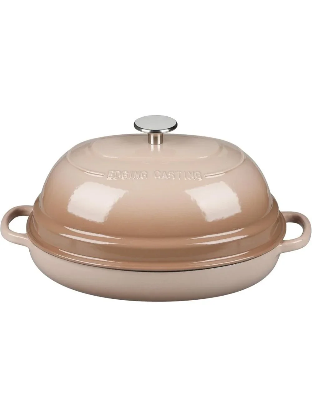 Mocha 6QT Oval Cast Iron Dutch Oven Pot with Lid Bread Dutch Oven Baking Pan